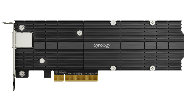 E10M20-T1 PCIe card combining 10GbE and M.2 SSD caching capabilities; 1 x 10GbE RJ45 port; Dual M.2 NVMe 22110 / 2280 slots; 5 year warranty thumbnail