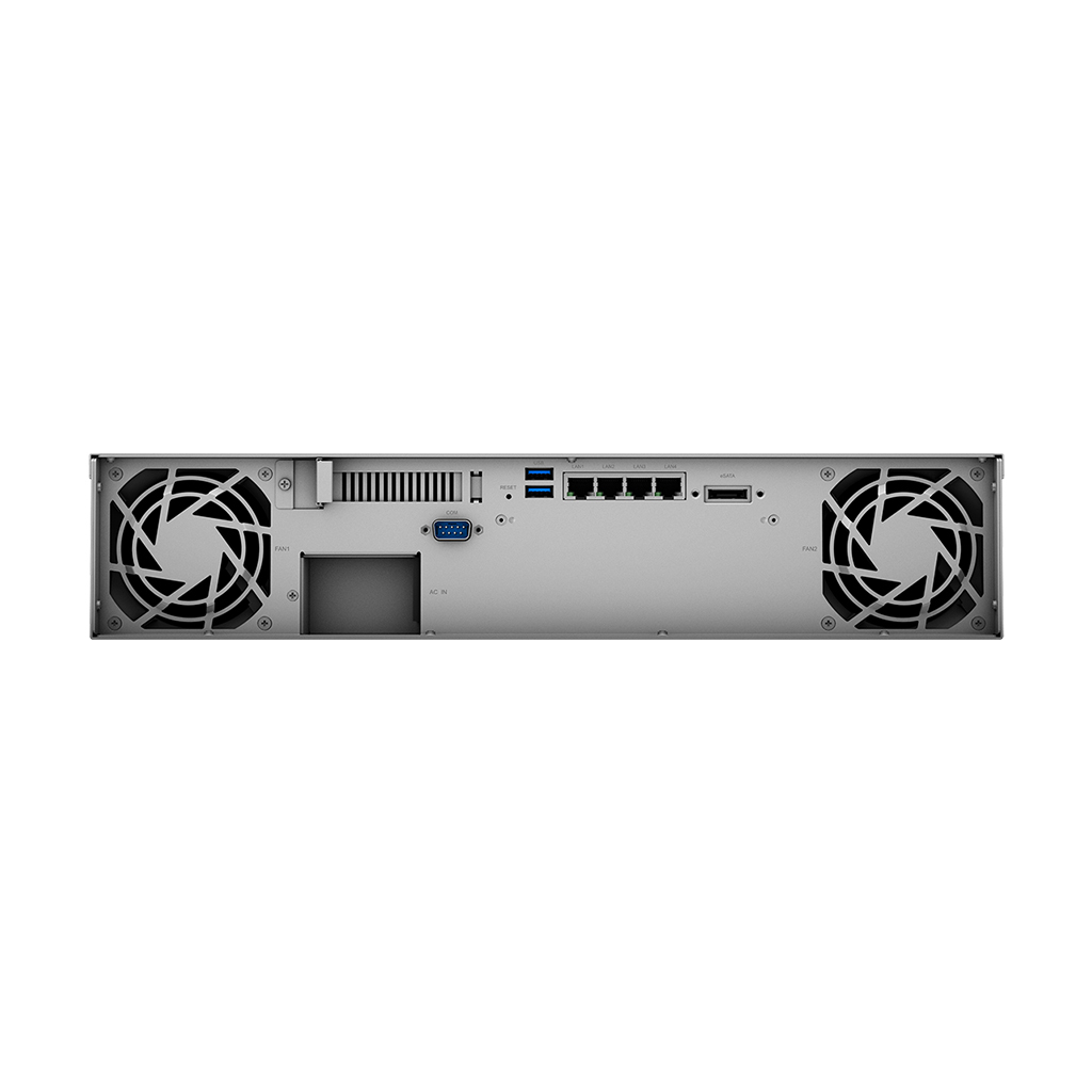RS1221+ 8-bay ultra-compact network attached storage solution; designed for enterprises looking for a cost-effective consolidated backup solution; AMD RyzenTM V1500B quad-core 2.2 GHz and 4GB DDR4 onboard (expandable up to 32 GB) thumbnail