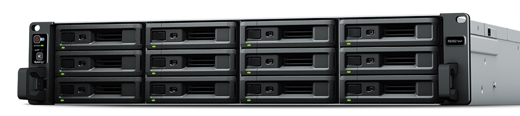 EU Product - - RackStation RS3621xs+ - NAS-Server - 12 Sch�chte - Rack einbauf�hig SATA 6Gb/s RAID 0 1 5 6 10 JBOD 5 Hot Spare 6 Hot Spare 10-Hot-Spare 1 Hot-Spare RAID F1 F1 Hot Spare RAM 8 GB Gigabit Ethernet / 10 Gigabit Ethernet iSCSI Support 2U thumbnail