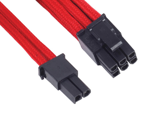 8Pin to PCI-E 6+2Pin Red Sleeved Cable 25cm thumbnail