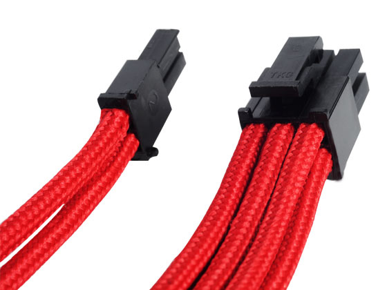 8Pin to PCI-E 6+2Pin Red Sleeved Cable 25cm thumbnail