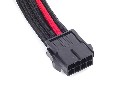 EPS 8PinEPS/ATX 4+4Pin BLK/RD Sleeved Cable 30cm thumbnail