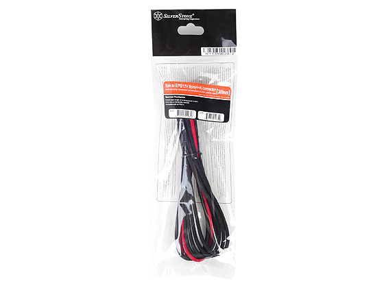 EPS 8PinEPS/ATX 4+4Pin BLK/RD Sleeved Cable 30cm thumbnail