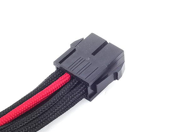 EPS 8PinEPS/ATX 4+4Pin BLK/RD Sleeved Cable 30cm thumbnail