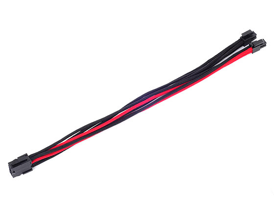 EPS 8PinEPS/ATX 4+4Pin BLK/RD Sleeved Cable 30cm thumbnail