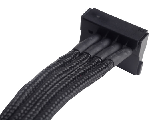 Molex to 4 x SATA Black Sleeved Cable 30cm thumbnail