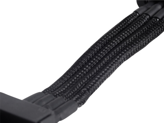 Molex to 4 x SATA Black Sleeved Cable 30cm thumbnail