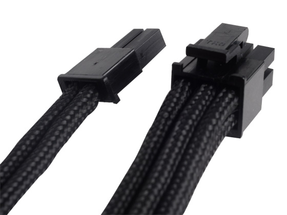 8Pin to PCI-E 6+2Pin Black Sleeved Cable 25cm thumbnail
