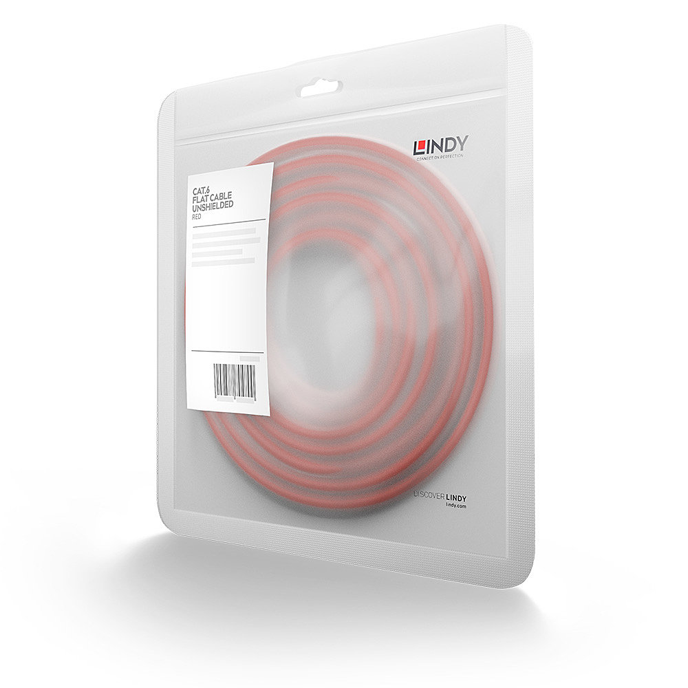 EU Product - Patchkabel Cat6 Flachband ungeschirmt rot 3.00m thumbnail