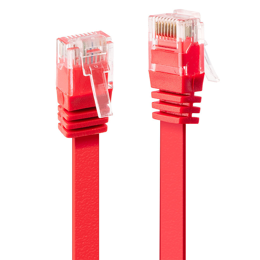 EU Product - Patchkabel Cat6 Flachband ungeschirmt rot 0.30m thumbnail