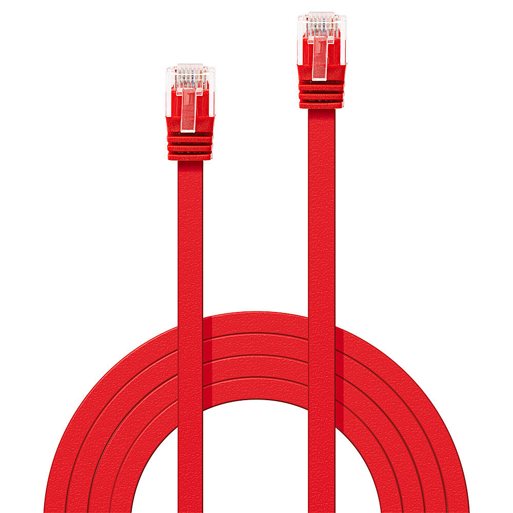 EU Product - Patchkabel Cat6 Flachband ungeschirmt rot 0.30m thumbnail