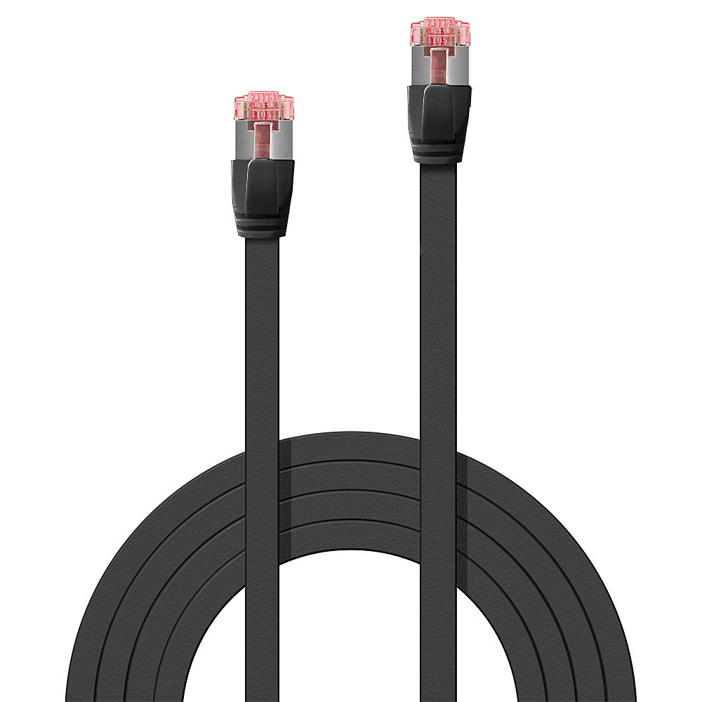 EU Product - Patchkabel Cat6 U/FTP Flachband schwarz 5.00m thumbnail