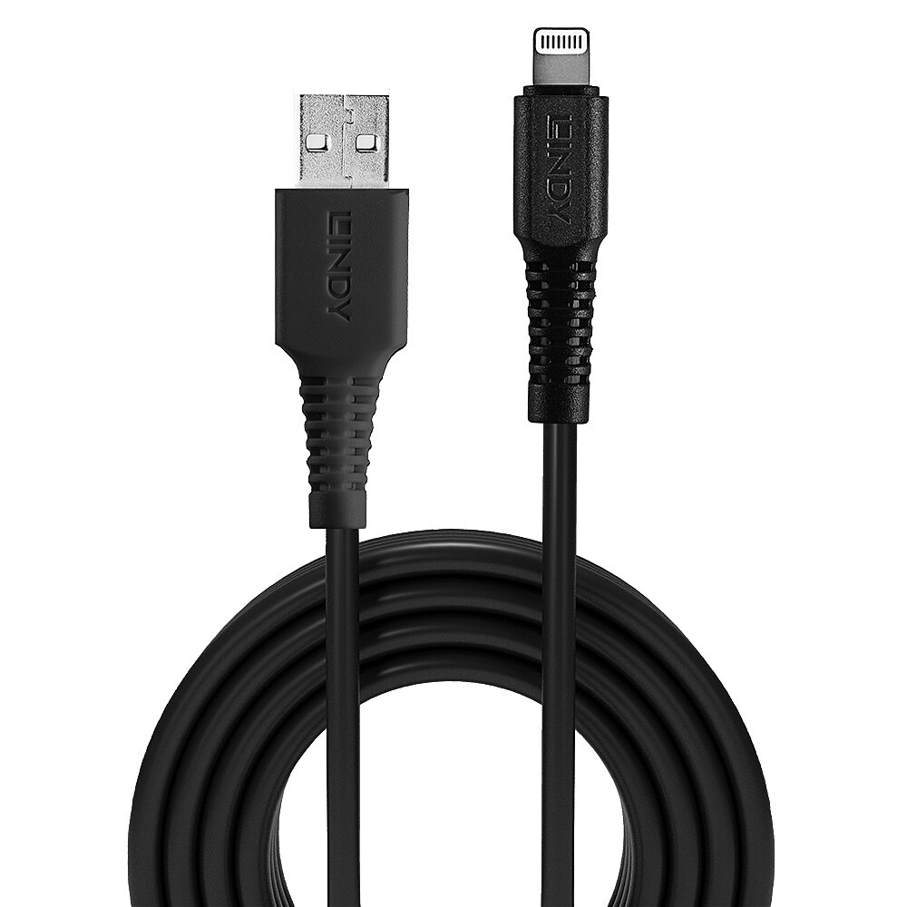EU Product - USB an Lightning Kabel schwarz 1m thumbnail