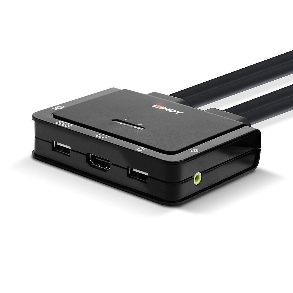 EU Product - 2 Port HDMI 2.0 18G, USB 2.0 KVM Switch mit Audio thumbnail