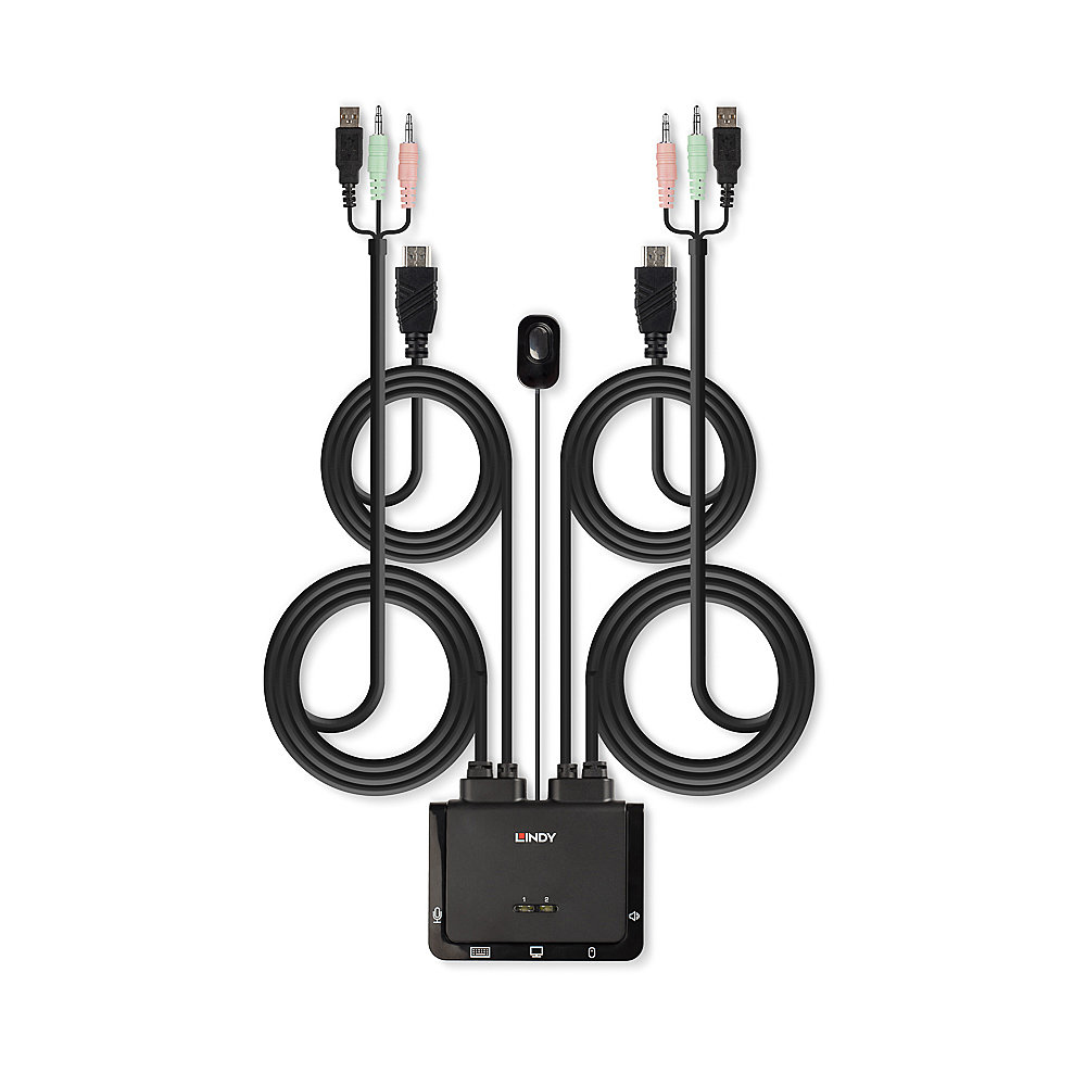 EU Product - 2 Port HDMI 2.0 18G, USB 2.0 KVM Switch mit Audio thumbnail