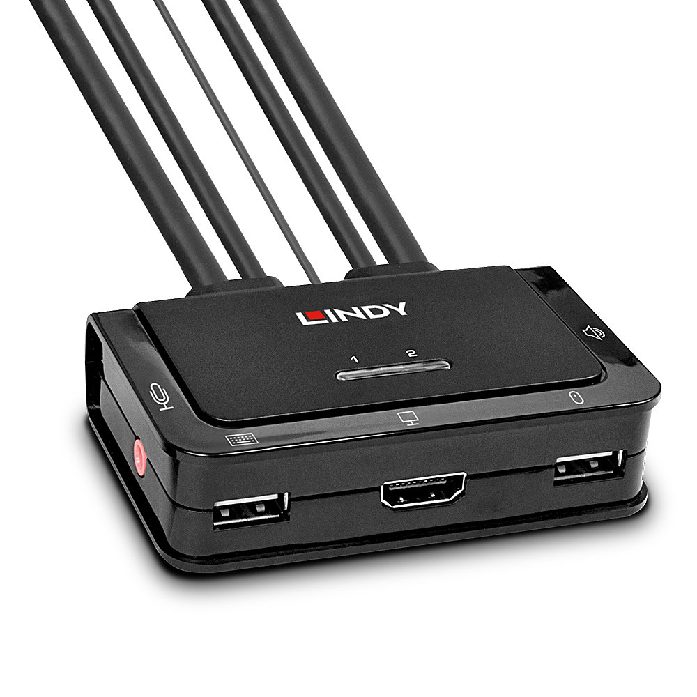 EU Product - 2 Port HDMI 2.0 18G, USB 2.0 KVM Switch mit Audio thumbnail