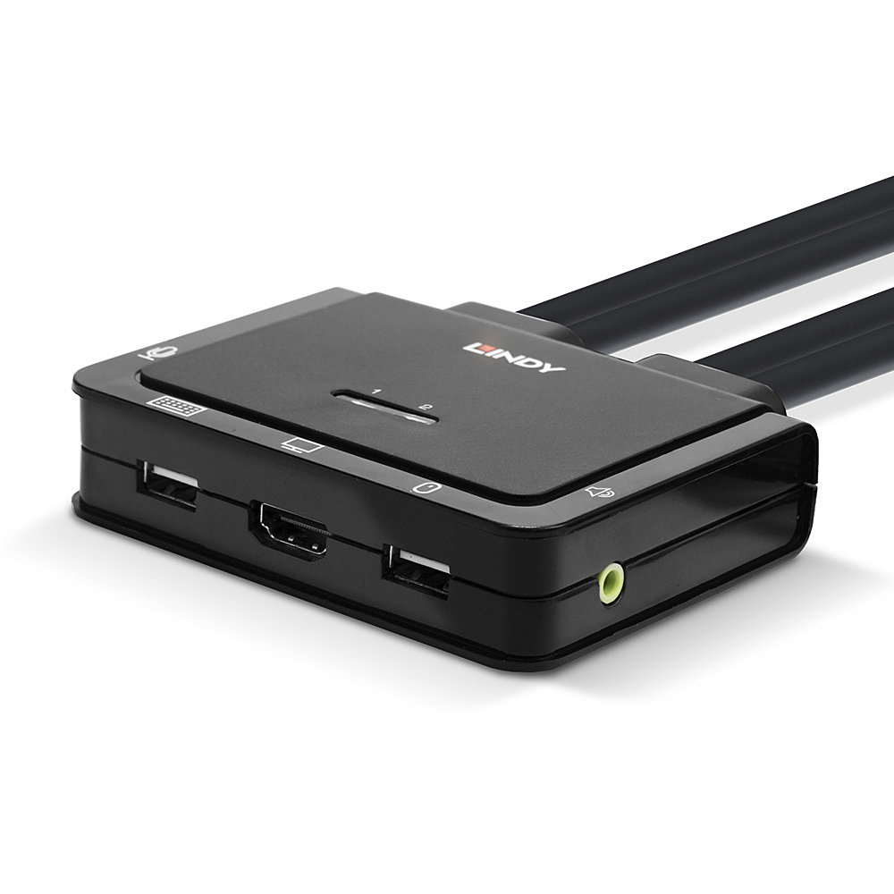 EU Product - 2 Port HDMI 18G, USB Type C Cable KVM Switch thumbnail