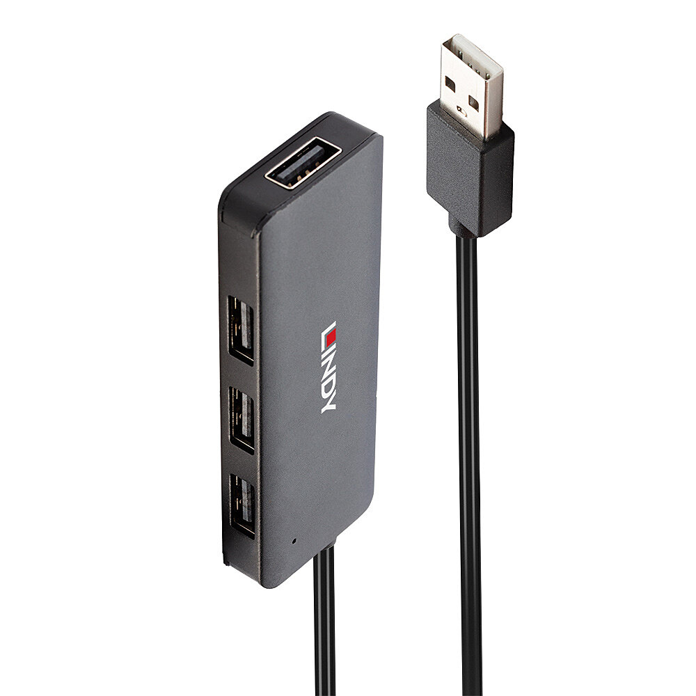 42986 4 Port USB Hub, 4 x USB 2.0 Type-A (F) Ports, Supports Data Transfer Rates of up to 480 Mbps, Plug and Play Installation, USB Bus-Powered with DC Socket for External Power Supply thumbnail