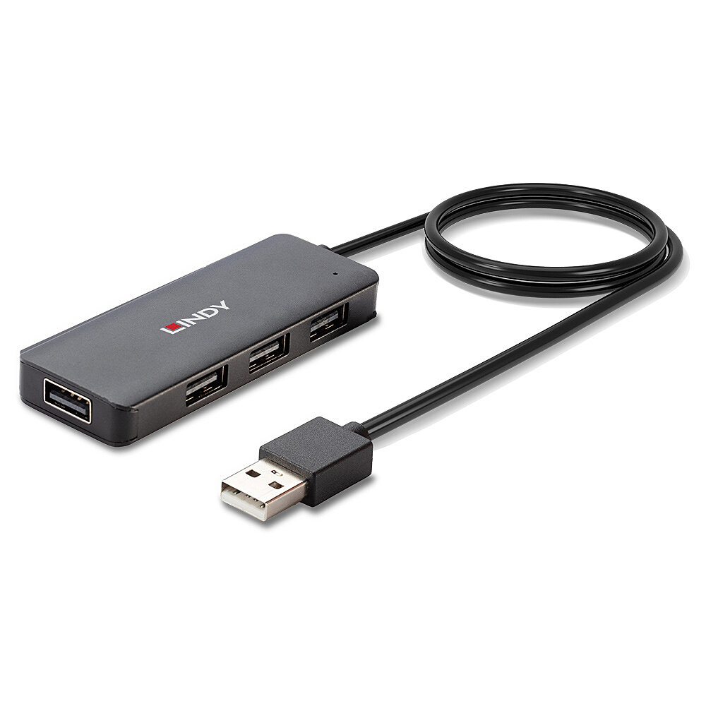 42986 4 Port USB Hub, 4 x USB 2.0 Type-A (F) Ports, Supports Data Transfer Rates of up to 480 Mbps, Plug and Play Installation, USB Bus-Powered with DC Socket for External Power Supply thumbnail