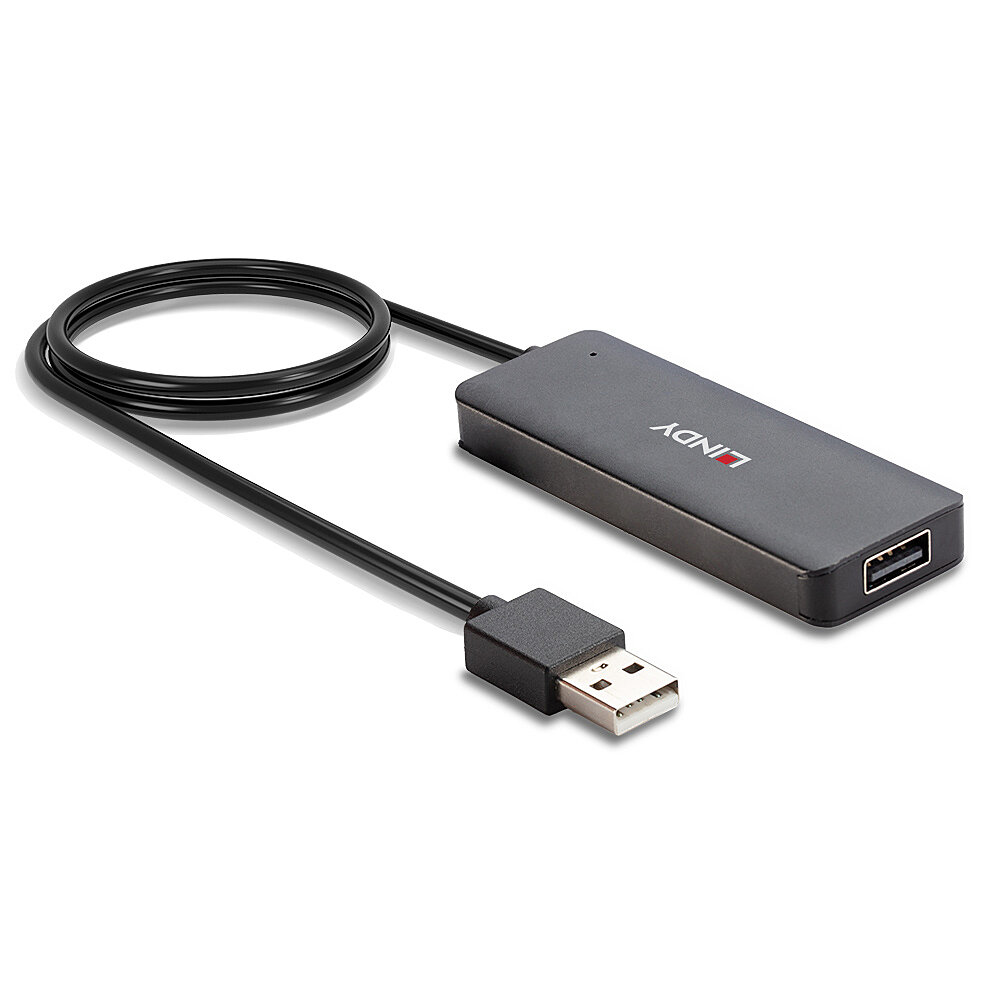 42986 4 Port USB Hub, 4 x USB 2.0 Type-A (F) Ports, Supports Data Transfer Rates of up to 480 Mbps, Plug and Play Installation, USB Bus-Powered with DC Socket for External Power Supply thumbnail