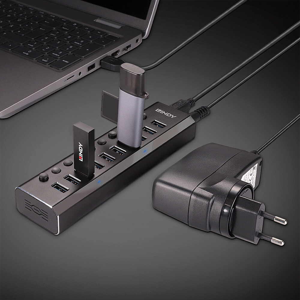 10 PORT USB 3.0 HUB WITH ON/OFF SWI thumbnail