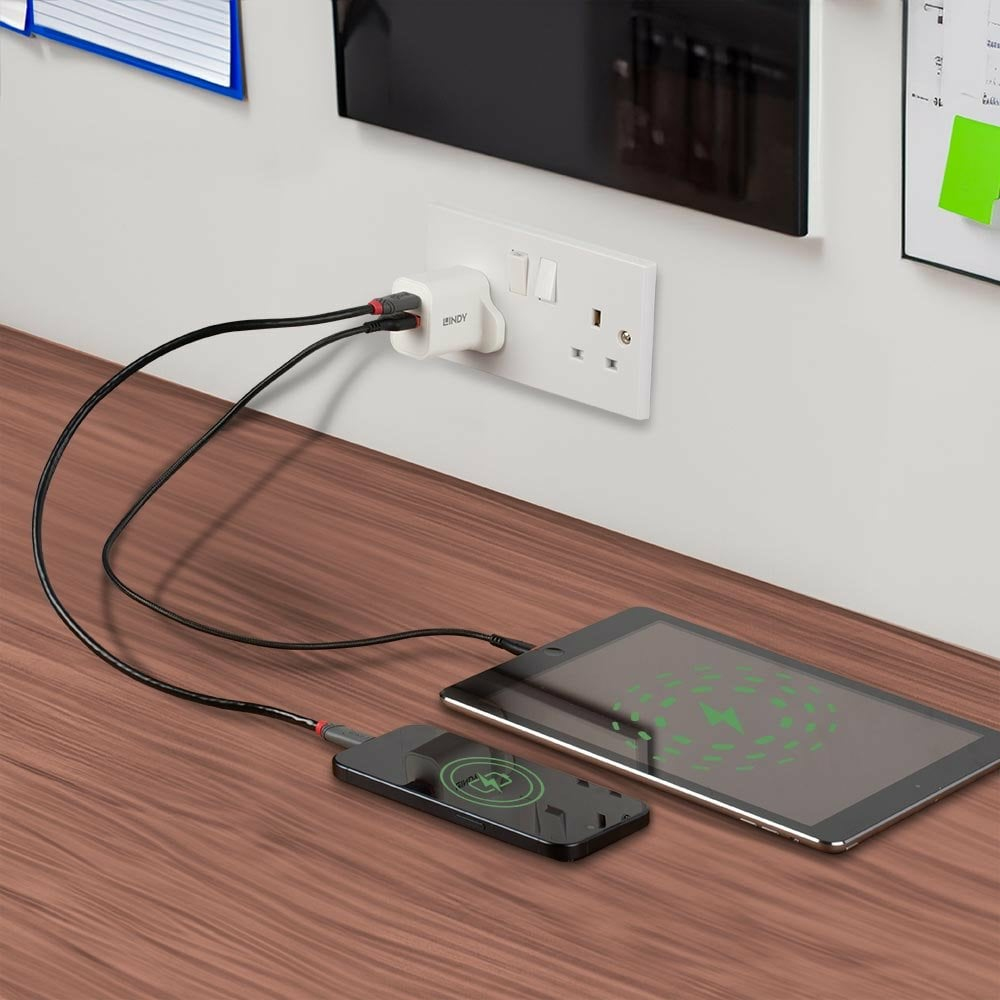 30W USB TYPE A & C CHARGER UK PLUG thumbnail