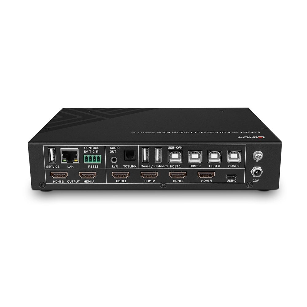 EU Product - 5 Port KVM Switch Seamless Multiview 4HDMI 1USB Typ C thumbnail