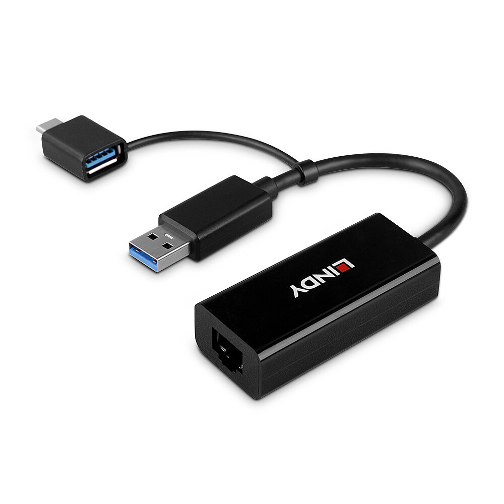 USB 3.2 Gen 1 Gigabit Ethernet Converter, Bus-Powered, No External Power Supply Required thumbnail