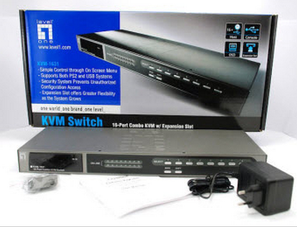 EU Product - LevelOne KVM Switch 8/16-Port Combo PS/2 USB VGA          sw thumbnail