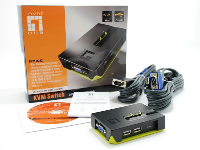 EU Product - LevelOne KVM Switch  2-Port USB VGA                       sw thumbnail