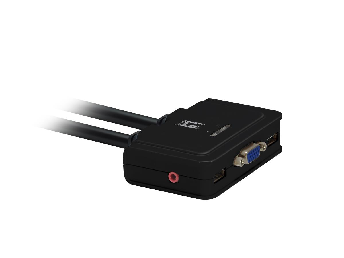 EU Product - LevelOne KVM Switch  2-Port USB VGA Kabel audio support   sw thumbnail