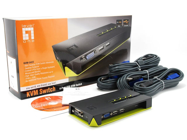 EU Product - LevelOne KVM Switch  4-Port USB VGA                       sw thumbnail