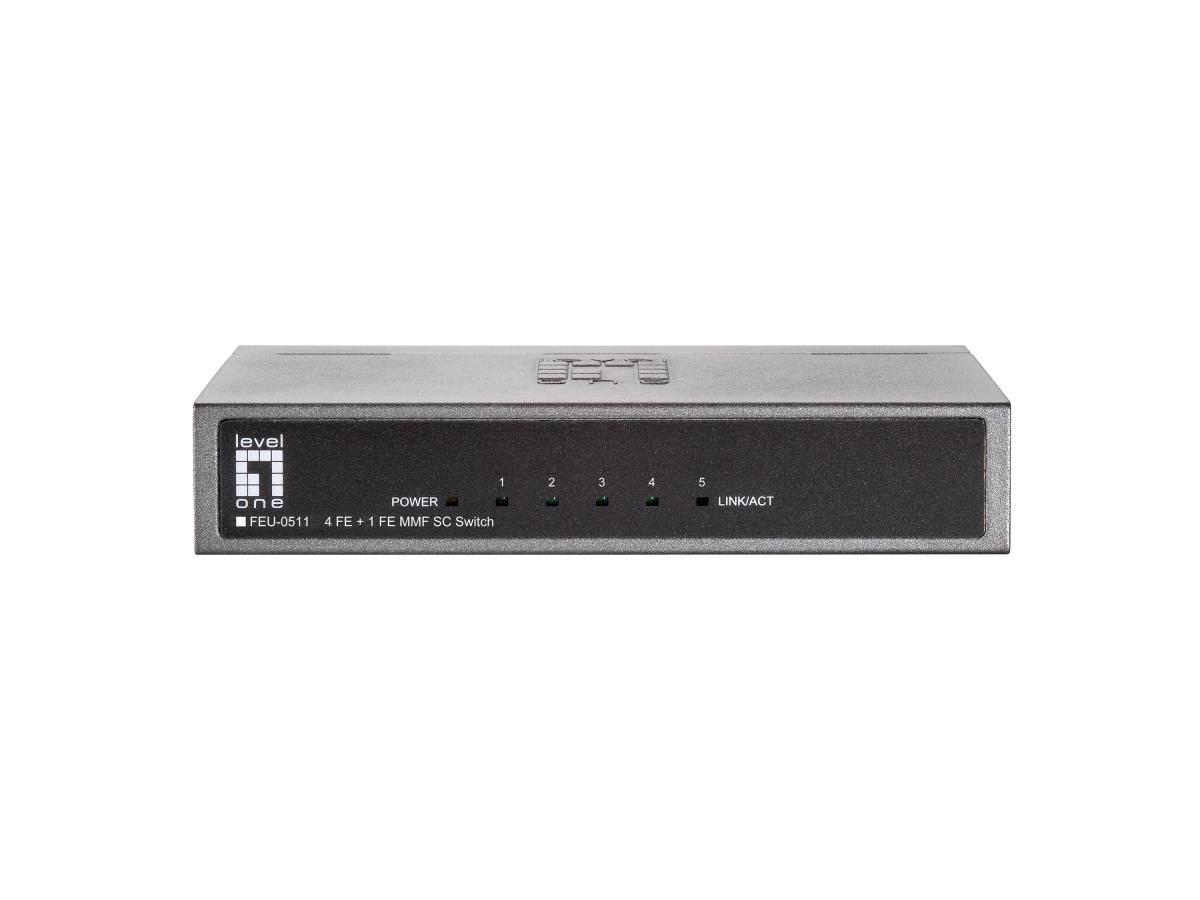 EU Product - LevelOne Switch  4xFE/1xSC MM 2km                     Metall thumbnail