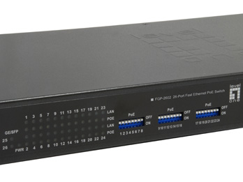 EU Product - LevelOne PoE+Switch 24xFE PoE/2xSFP 380W 19