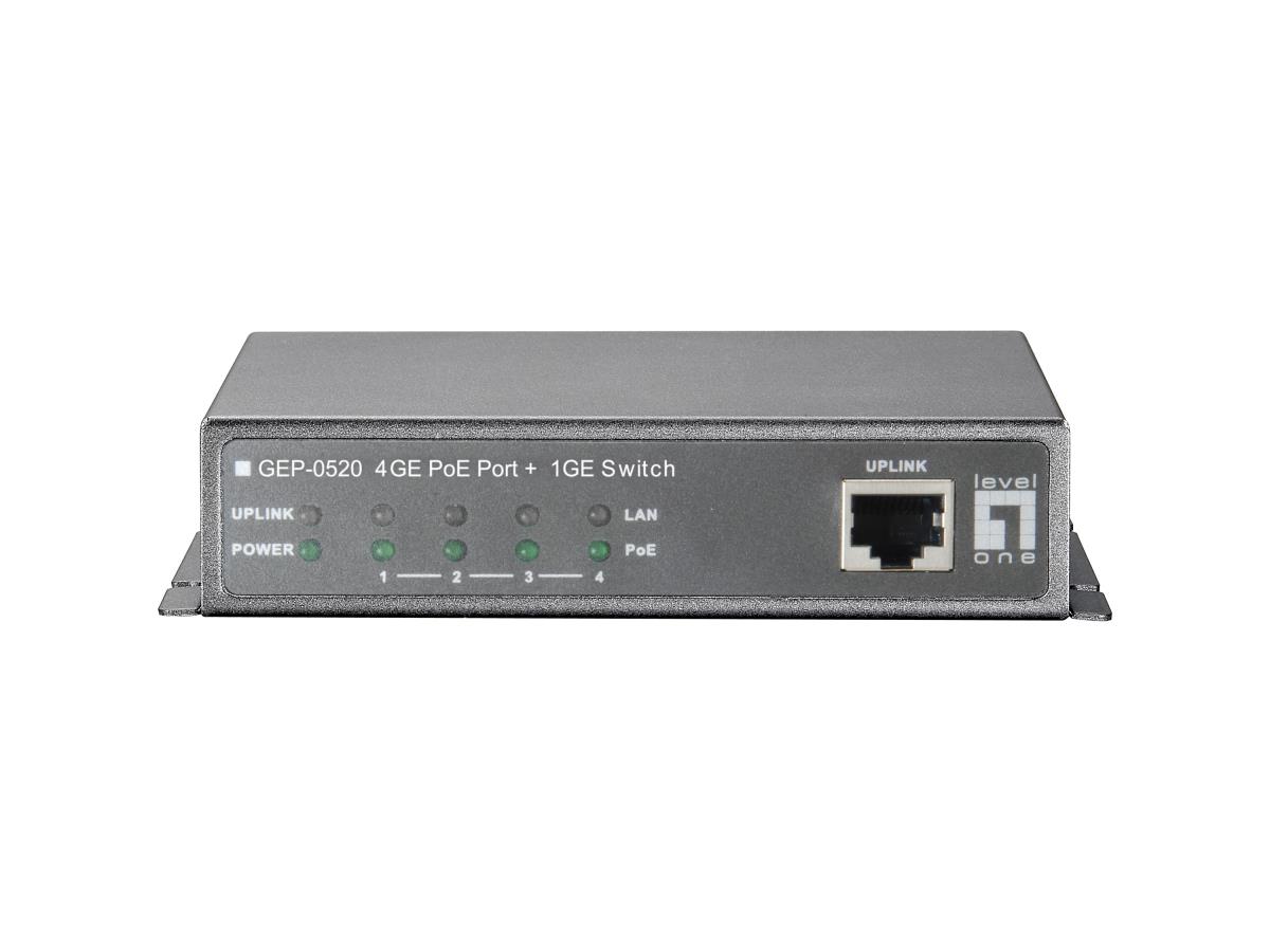 EU Product - LevelOne PoE Switch  4xGE PoE/1xGE     65W unmanaged Plastik thumbnail