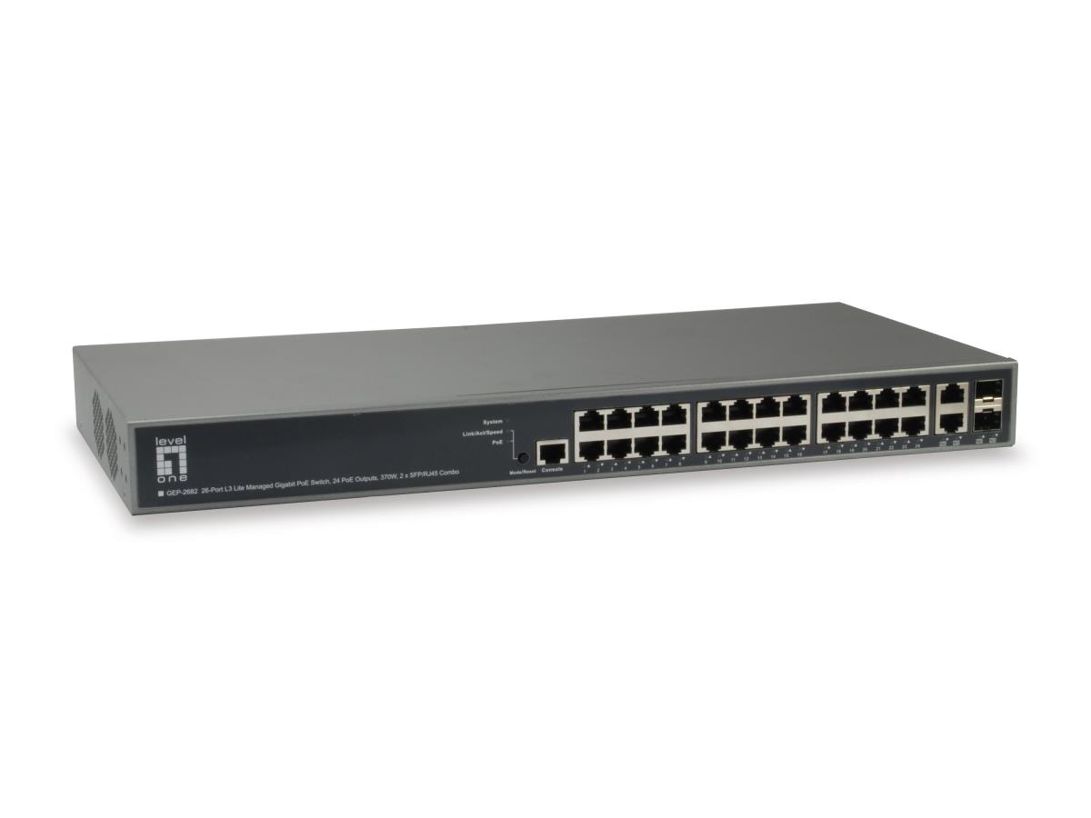 EU Product - LevelOne PoE Switch 24xGE PoE/+   TURING 370W 19
