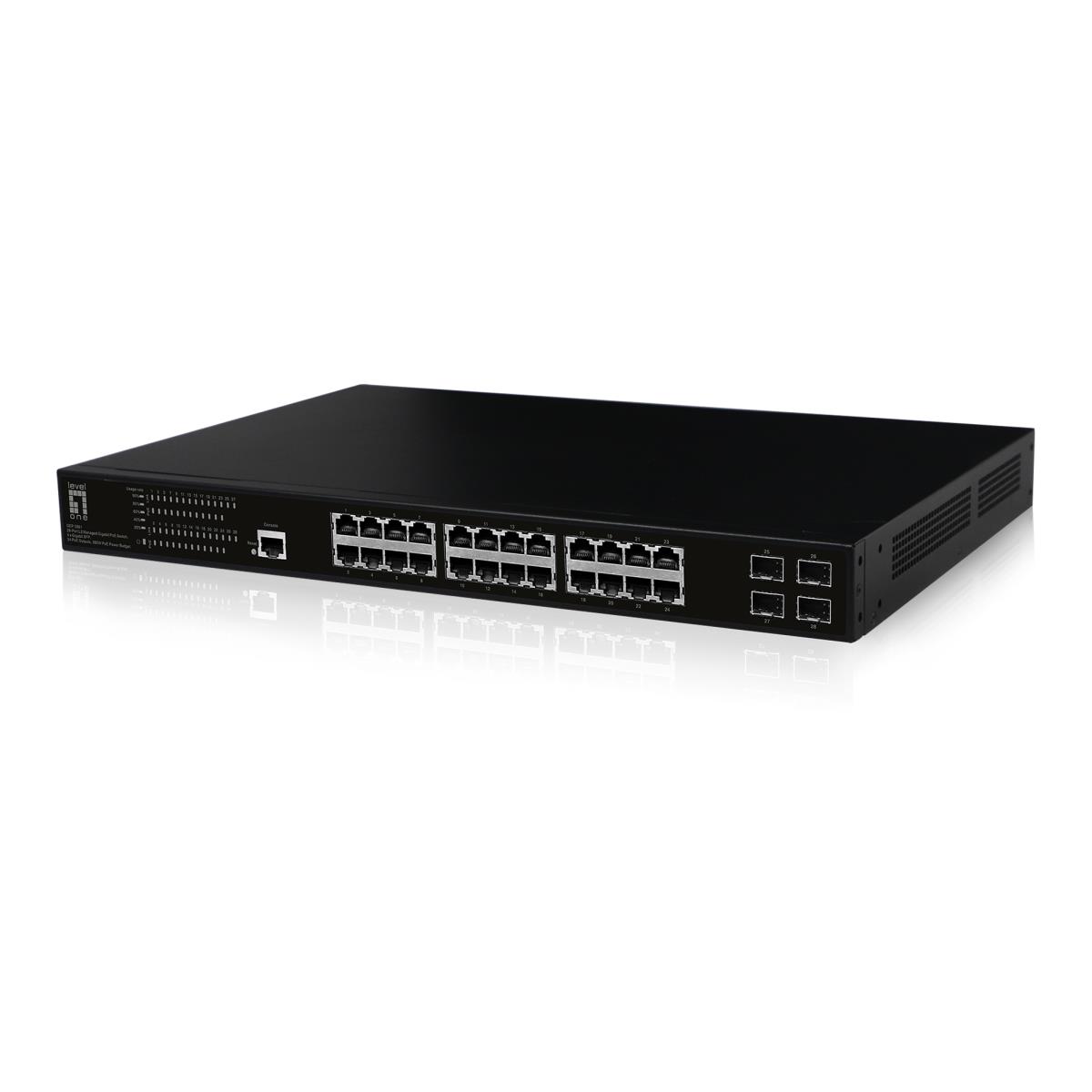 EU Product - LevelOne PoE+Switch 24xGE PoE+/4xSFP     390W 19