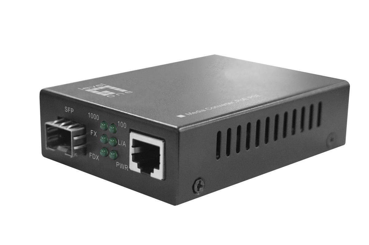 EU Product - LevelOne Media Konverter RJ45->SFP GE            PoE PSE 30W thumbnail