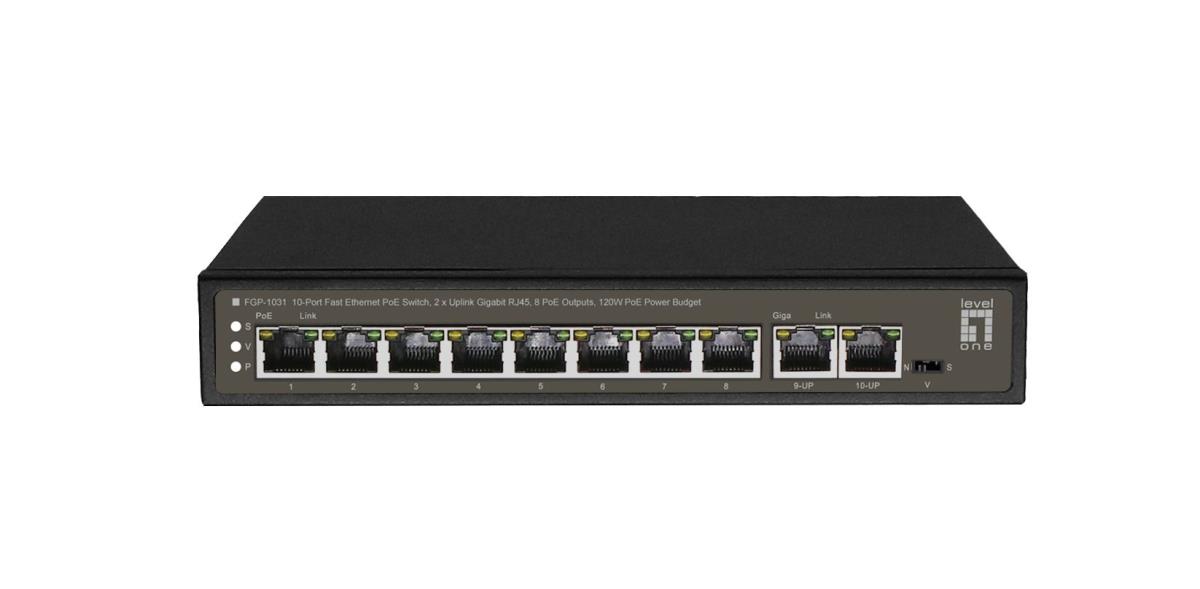 EU Product - LevelOne PoE+Switch  8xFE PoE/2xGE     120W unmanaged Metall thumbnail