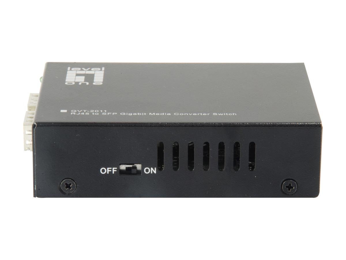 RJ45 to SFP Gigabit Media Converter Switch; 2 x SFP; 1 x RJ45 thumbnail