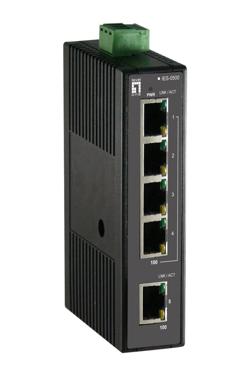 EU Product - LevelOne Industr.Switch  5xFE+DIN                    Plastik thumbnail