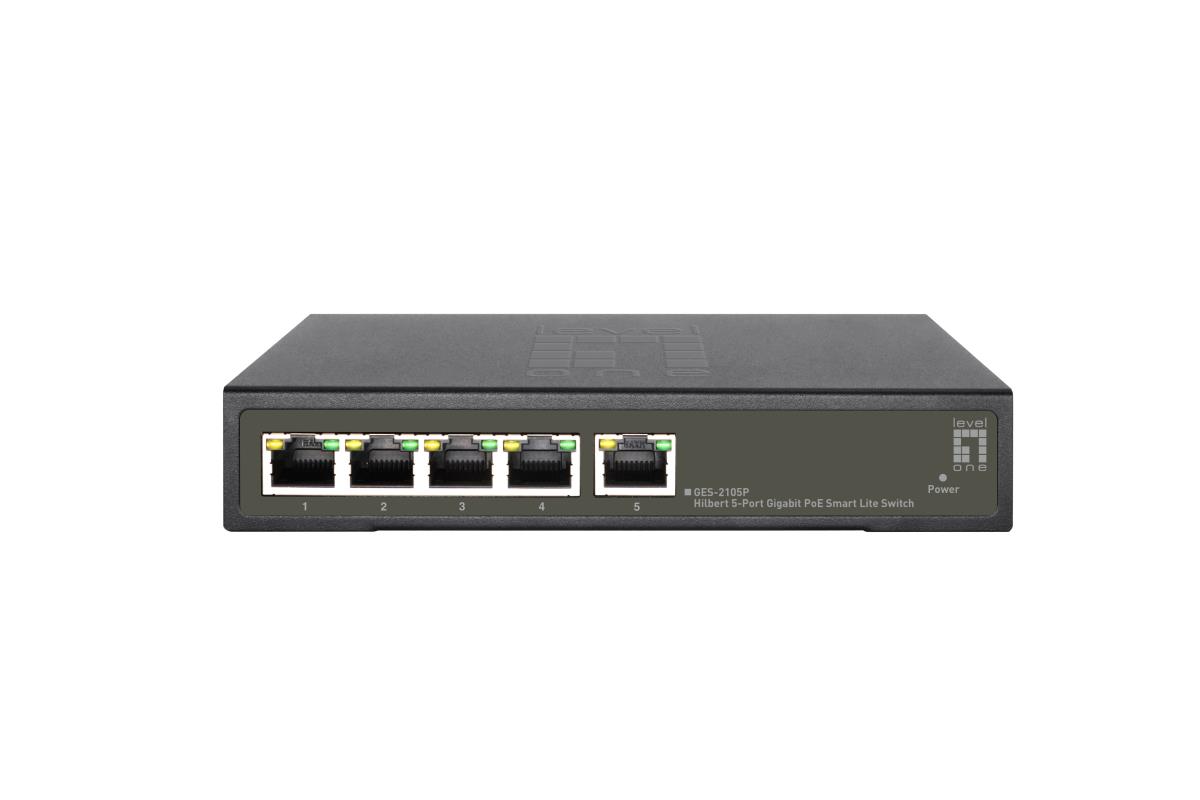 EU Product - LevelOne PoE+Switch  4xGE PoE/1xGE    65W Hilbert SL managed thumbnail