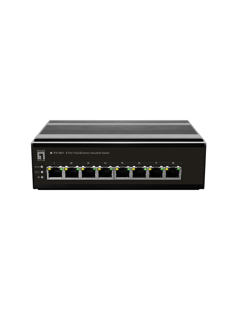 EU Product - LevelOne Industr.Switch  8xFE+DIN                     Metall thumbnail