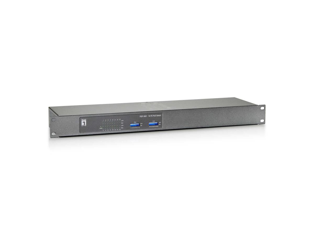 EU Product - LevelOne PoE+Switch 16xFE PoE            250W 19