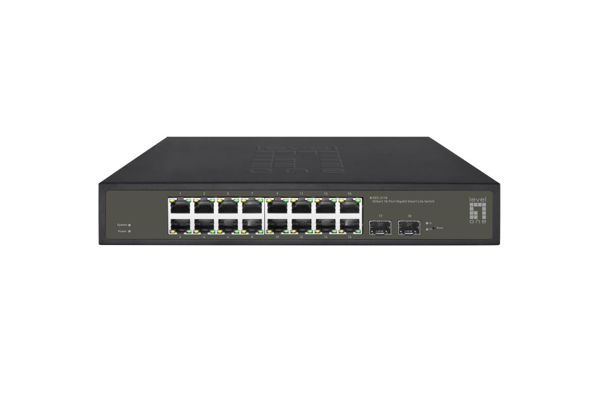 EU Product - LevelOne Switch 16xGE/2xSFP           19