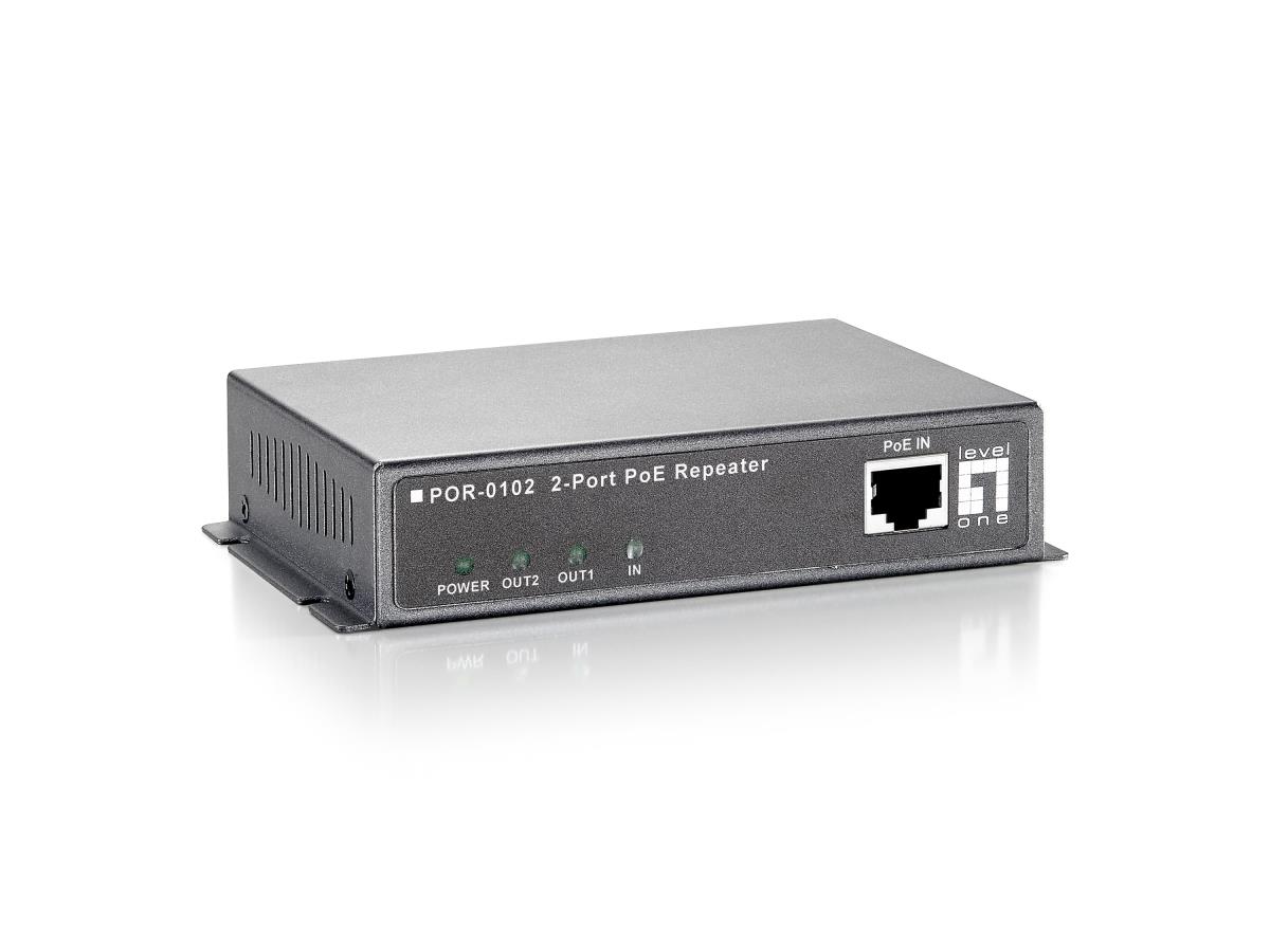EU Product - LevelOne PoE Repeater Cascadable 3xFE PoE               grau thumbnail