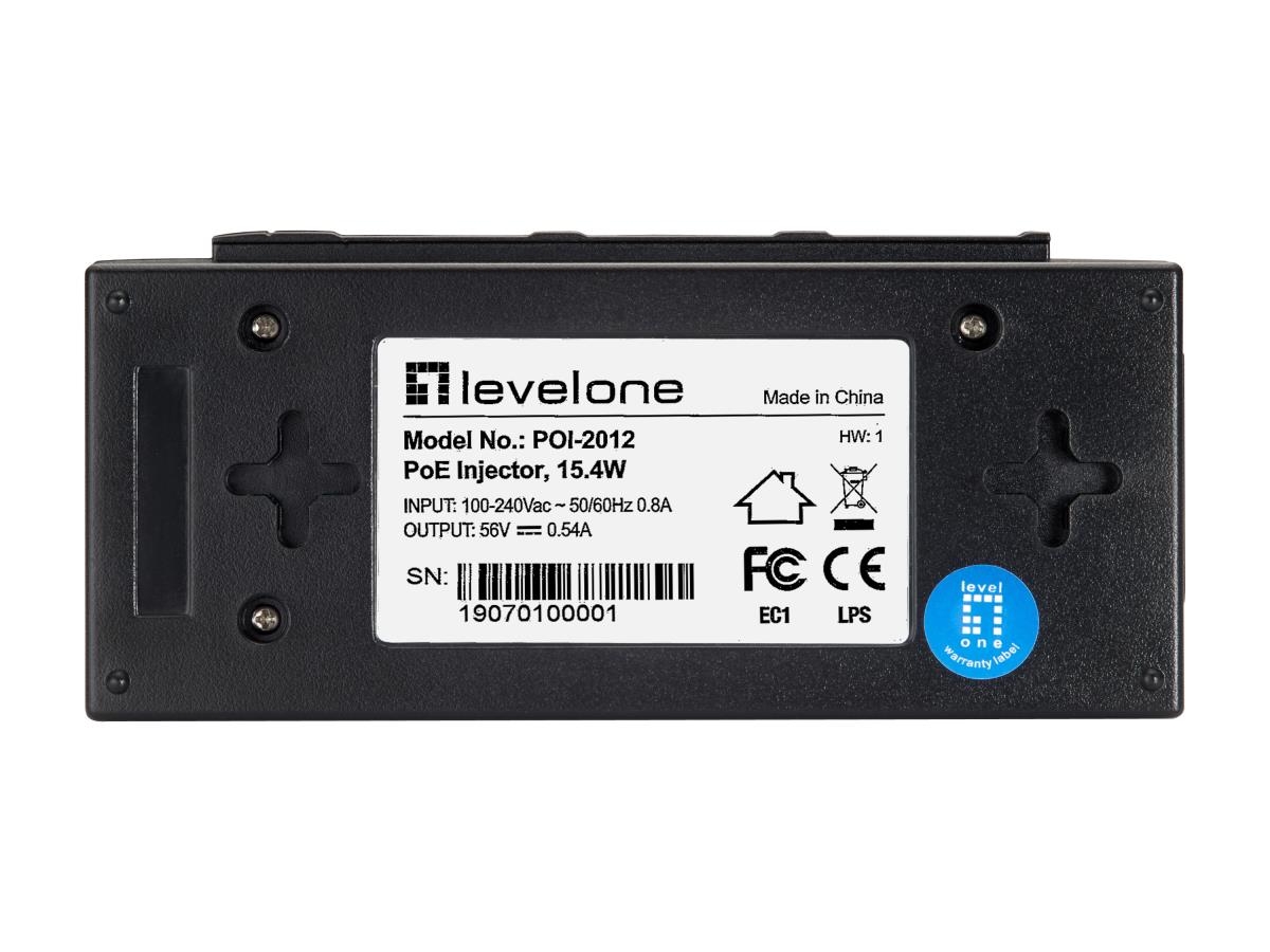 EU Product - LevelOne PoE-Injektor FE 2x PSE 15.4W                schwarz thumbnail