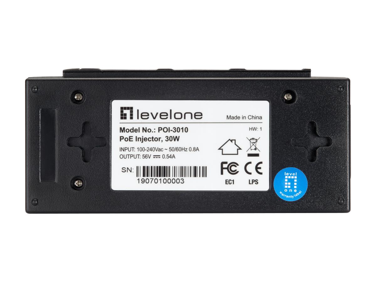 EU Product - LevelOne PoE-Injektor GE 2x PSE 30W PoE              schwarz thumbnail
