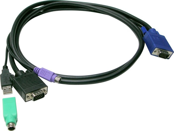 EU Product - LevelOne KVM Kabel VGA->VGA,USB-A,PS/2         5.00m schwarz thumbnail