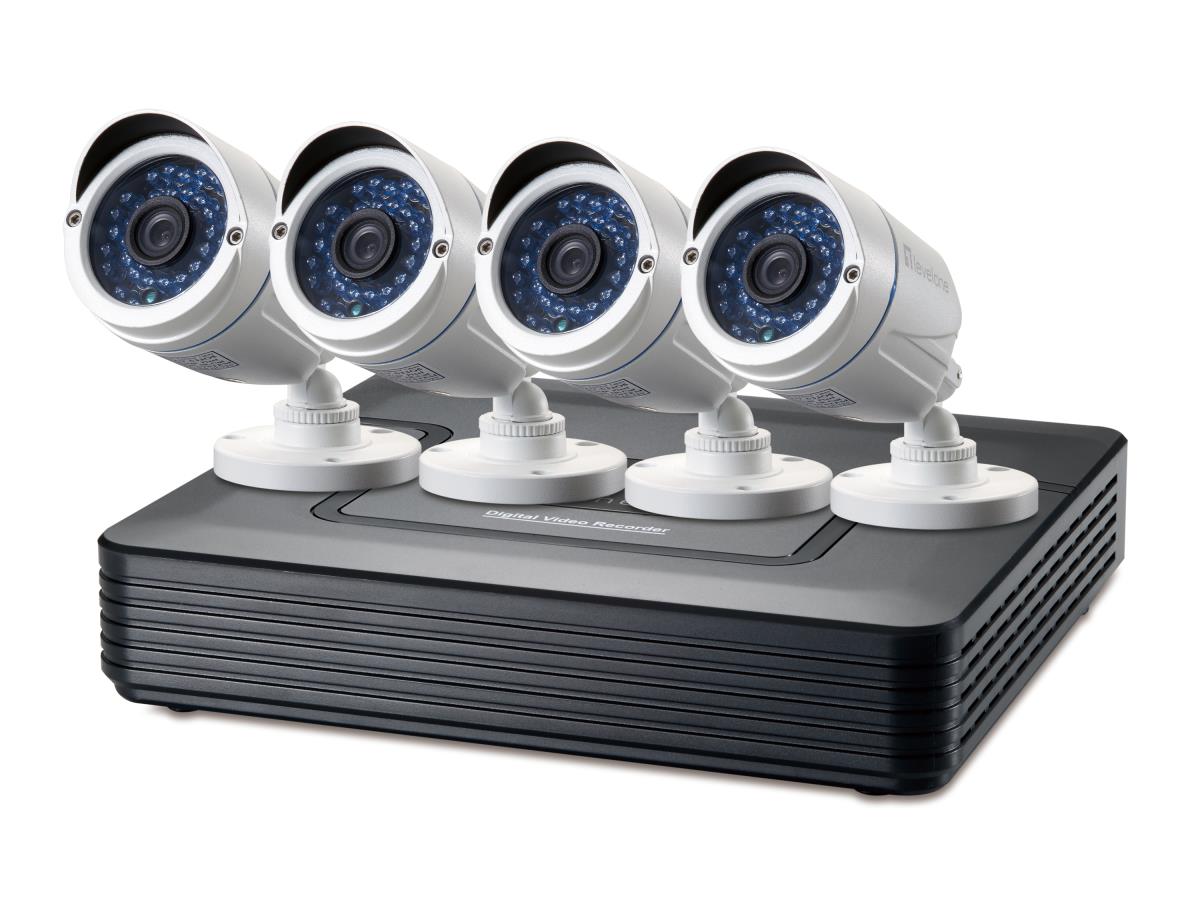 EU Product - LevelOne CCTV 8-Kanal Kit 2MP/IP66/H.264/1x3,5
